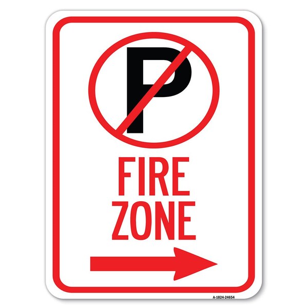 Signmission No Parkingand Right Arrow Heavy-Gauge Aluminum Rust Proof Parking Sign, 18" x 24", A-1824-24654 A-1824-24654 - main